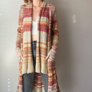 Rare Maxi Long Free People Hippie Sweater Knit USA Western, Christmas’s Sweater
